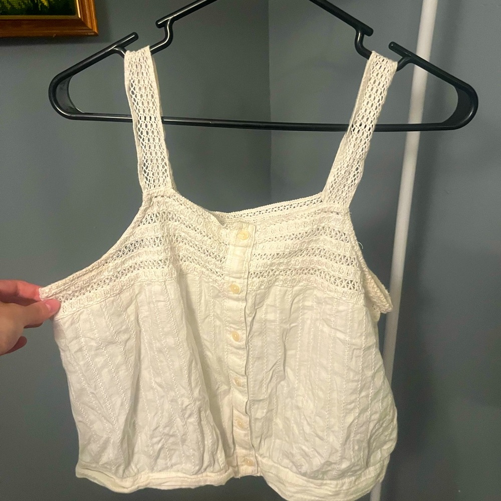 Boho universal thread white tank top- large women’s